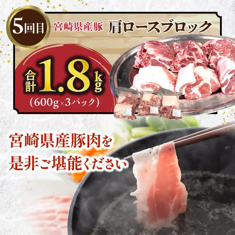 【全5回】豚肉定期便 バラ ロース 切り落とし ヒレ 肩ロース