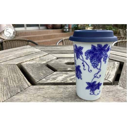 有田焼 Traveling Tumbler / Grape トラベリングタンブラー 葡萄【 幸楽窯 / YUIKA Lab 】コンビニ コーヒー Mサイズ 食器 器 カップ ぶどう A14-158