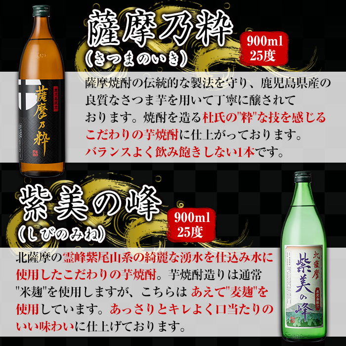 i283 鹿児島限定！本格芋焼酎特撰5種セレクト飲み比べセット＜900ml×5本＞【酒舗三浦屋】