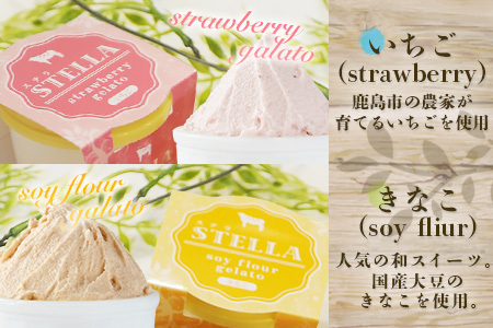 牧場直送！食べ比べ|しぼりたて生乳|極上ジェラートSTELLA8個|90g×8個|ミルク 抹茶 いちご きなこ4種×2個| 厳選素材 アイス プレゼント 贈り物 お中元 お歳暮 ご自宅用 美味しい贅沢