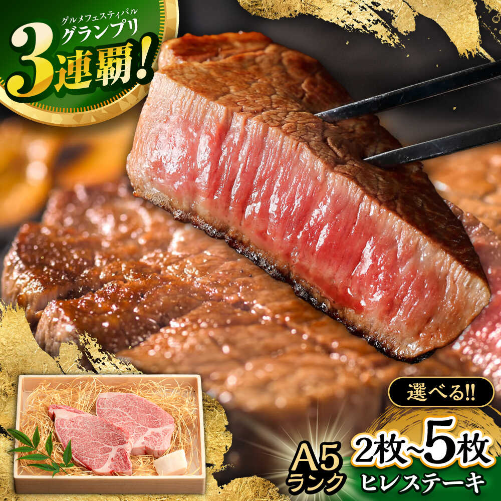 【ふるさと納税】〈選べる容量〉希少部位 A5 長崎和牛 ヒレステーキ 300g～750g / ヒレ ヒレステーキ ヒレ肉ステーキ ヒレ肉 長崎和牛 A5 希少部位 / 諫早市 / 野中精肉店 [AHCW004]