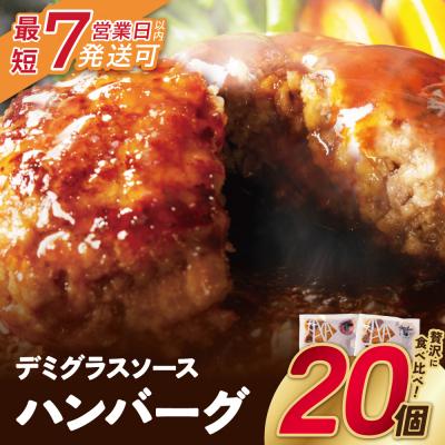 ふるさと納税 福智町 【7営業日以内発送】どっちのハンバーグ!?デミグラスソース20個セット
