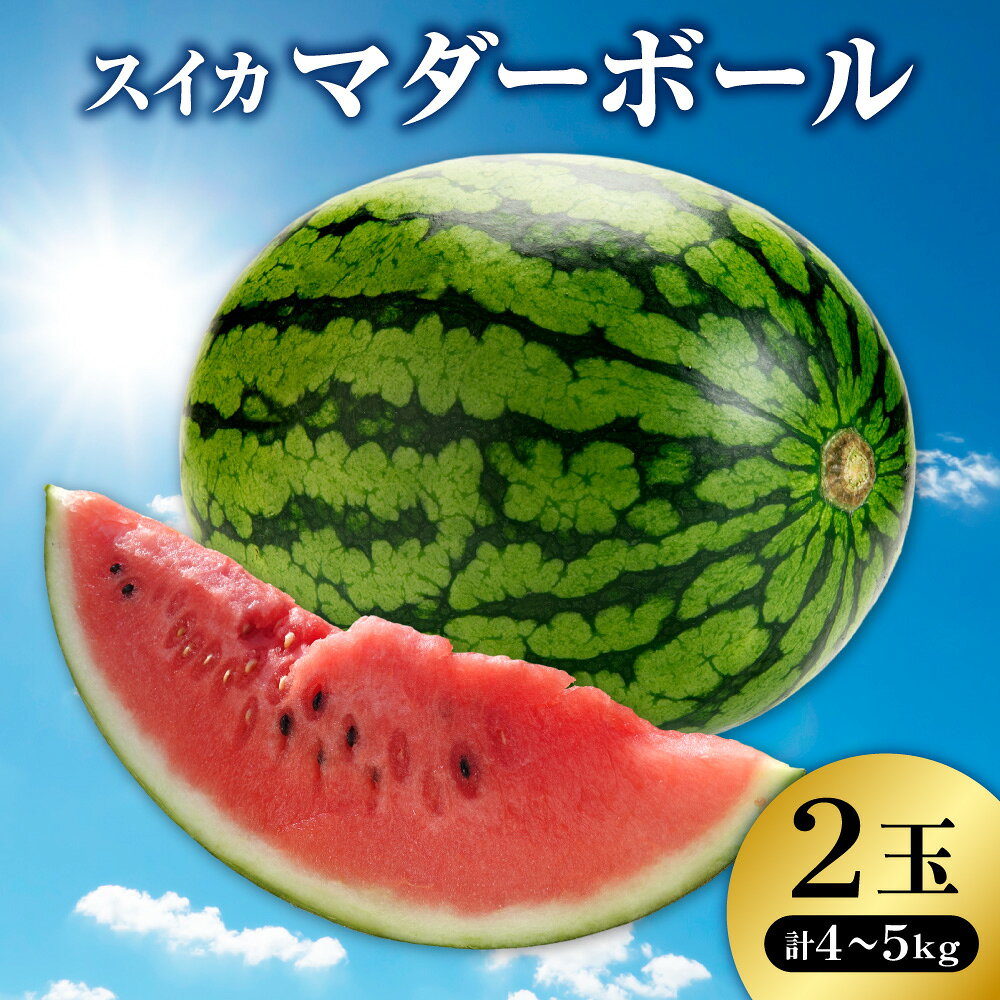 【ふるさと納税】 スイカ マダーボール 2玉 4～5kg 小玉 すいか 西瓜 果物 くだもの フルーツ やさい 野菜 夏 小玉スイカ 冷蔵 クール 北海道 札幌市