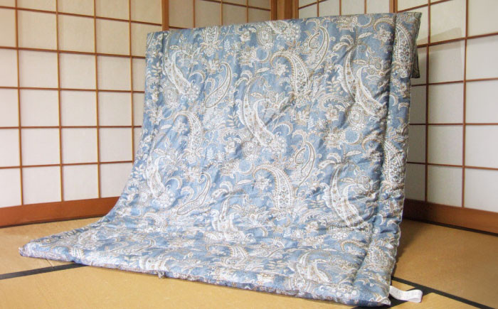 近江真綿布団 近江真綿掛け布団 1.5kg シングル【青色】近江真綿 シルク掛布団 寝具 シングル
