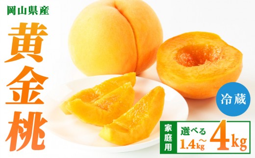 
                  【先行予約】2026年9月発送【家庭用】岡山県産 黄金桃 1.4kg～4kg
                
