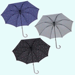 晴雨兼用傘 レディース 長傘 大きめ マルチ花ボーダー ワンタッチジャンプ 165204 ブラック ／ まちづくり観光振興機構 UV防止加工 紫外線対策 全天候型 奈良県 田原本町