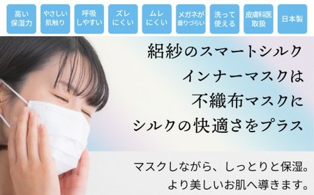 インナーマスク 2枚セット ( 女性向けの少し小さめサイズ / チャコールグレー ) シルク100％ | シルク シルクマスク おしゃれ かわいい シンプル 無地 レディース 女性 新潟県 五泉市 株