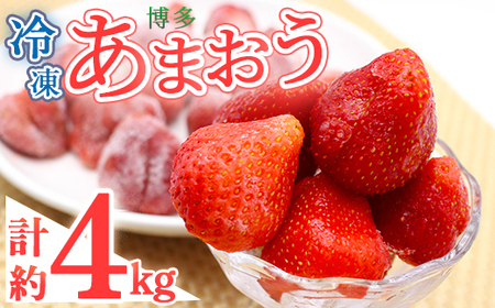 冷凍 博多あまおう (計約4kg) いちご イチゴ 苺 あまおう 冷凍いちご 冷凍イチゴ 国産 福岡県 果物 フルーツ アイス シャーベット ジャム スムージー 冷凍フルーツ ＜離島配送不可＞ 【ksg1745】【農産物直売所ほたるの里】