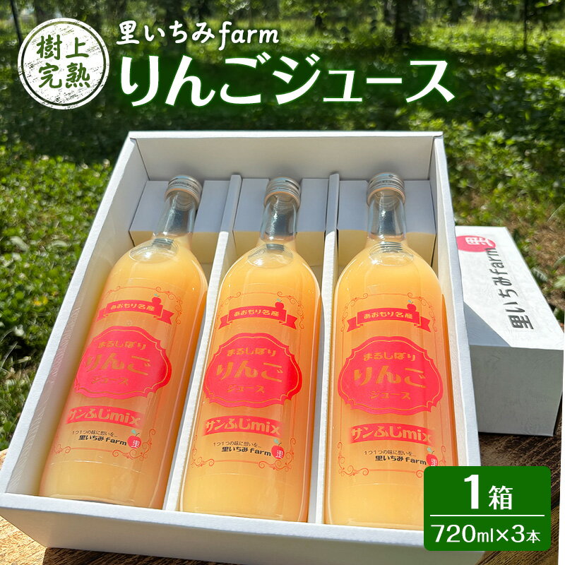 【ふるさと納税】【里いちみfarm】樹上完熟りんごジュース　1箱（720ml×3本）