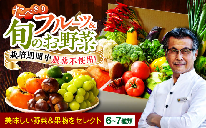 【シェフの目線】　野菜×フルーツセット 6から7種　単身・二人暮らし用セット　愛媛県大洲市/有限会社ヒロファミリーフーズ 野菜 果物 やさい 少量セット 食べきり [AGBX047]