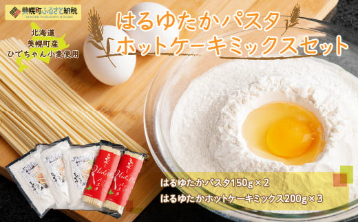 ひでちゃん小麦 はるゆたかパスタ&ホットケーキミックスセット ふるさと納税 人気 おすすめ ランキング パスタ スパゲッティ ホットケーキミックス ホットケーキ はるゆたか セット 北海道 美幌町 送