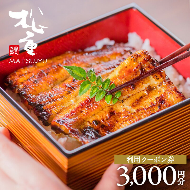 【ふるさと納税】うなぎの松重利用クーポン券（3,000円分） 送料無料 鹿児島市 九州 贈り物 プレゼント ギフト 栄養 安心 安全 逸品 鰻 ウナギ うなぎ 秘伝 タレ かば焼き 蒲焼 蒲焼き 松重 土用丑の日 土用 丑の日 クーポン チケット 券 利用券