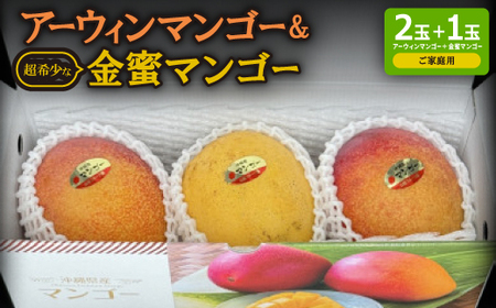【2026年7月から順次発送・ご家庭向け】アーウィンマンゴー2玉+希少金蜜マンゴー1玉【配送不可地域：離島】【1657378】