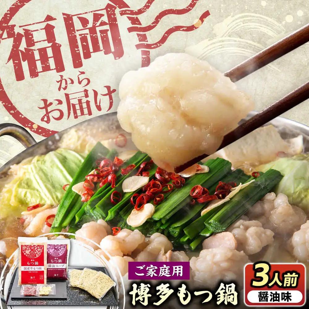 【ご家庭用】 博多もつ鍋(醤油味)3人前 VEC009 もつ鍋    