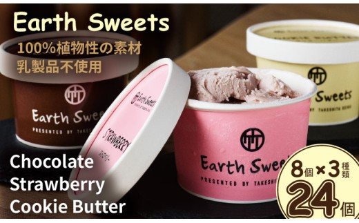 Earth Sweets カップアイス 3種24個セット 【竹下製菓 】 アイス クリーム アイス チョコレートアイスクリーム スイーツ カップアイス お菓子 バニラアイス チョコアイス イチゴアイス クッキーバターアイス 佐賀 九州 限定 小分け 個包装 詰め合わせ アソート 地方 ご当地 お取り寄せ 人気 高評価 送料無料 佐賀県 小城市