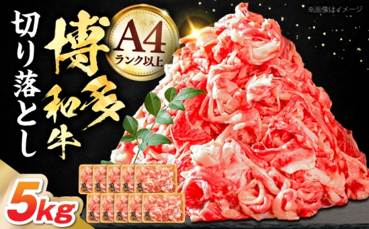 【A4以上】博多和牛 切り落とし 5kg （500g×10P）《豊前市》【MEAT PLUS】[VBB026] 肉 niku 牛肉 国産 牛肉 牛 スライス 牛肉切り落とし 牛切り落とし ブランド牛