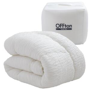 とろーりOFFton　掛け布団　シングル（アイボリー）_とろーり OFFton 掛け布団 シングル 厚手 洗える 150 × 210cm ネット付き 柔らか 掛け心地 秋 冬 春 最適 ドレープ性 レ