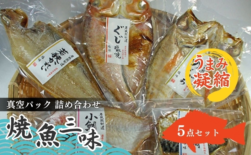 
            焼魚ざんまい　若狭（真空パック焼魚5点セット）若狭かれい、のどぐろ、ぐじ、など [№5580-0151]
          