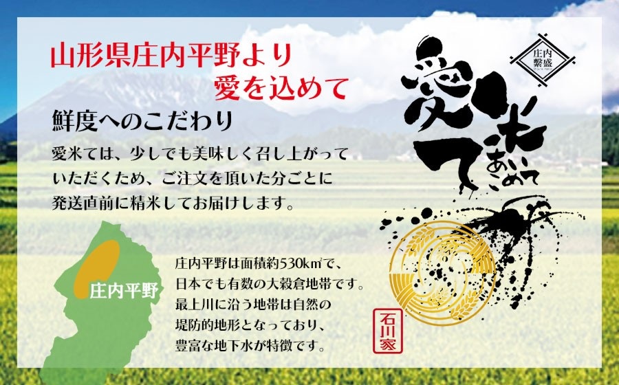 【令和8年産先行予約】【6ヶ月定期便】特別栽培米 つや姫　精米 10kg(5kg×2袋) × 6ヶ月　山形県鶴岡市産　愛米て　| 米 こめ コメ 10キロ ブランド米 庄内米 ごはん ご飯 美味しい 