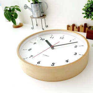 KATOMOKU plywood clock 10≪km-76NARC≫はじめての木枠電波時計【A-95】　