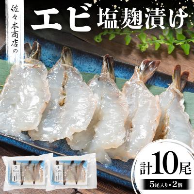 ふるさと納税 山田町 三陸山田 エビ 塩麹 漬け(5尾 1パック入り)×2個セット 干物