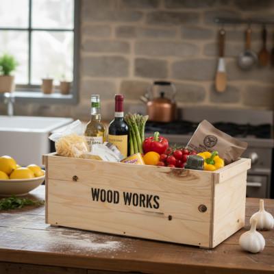 ふるさと納税 横手市 WOODWORKS　ヴィンテージ風 木箱 蓋付きタイプ【カラー:ナチュラル】 |  | 02