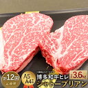 【ふるさと納税】【定期便12回】 博多和牛ヒレ シャトーブリアン 300g(2枚入)×12回 合計3600g 3.6kg 【最上級部位】 A5 A4等級 黒毛和牛 ステーキ ヒレ肉 国産牛 福岡県産 九州産 国産 牛肉 お肉 冷凍 送料無料