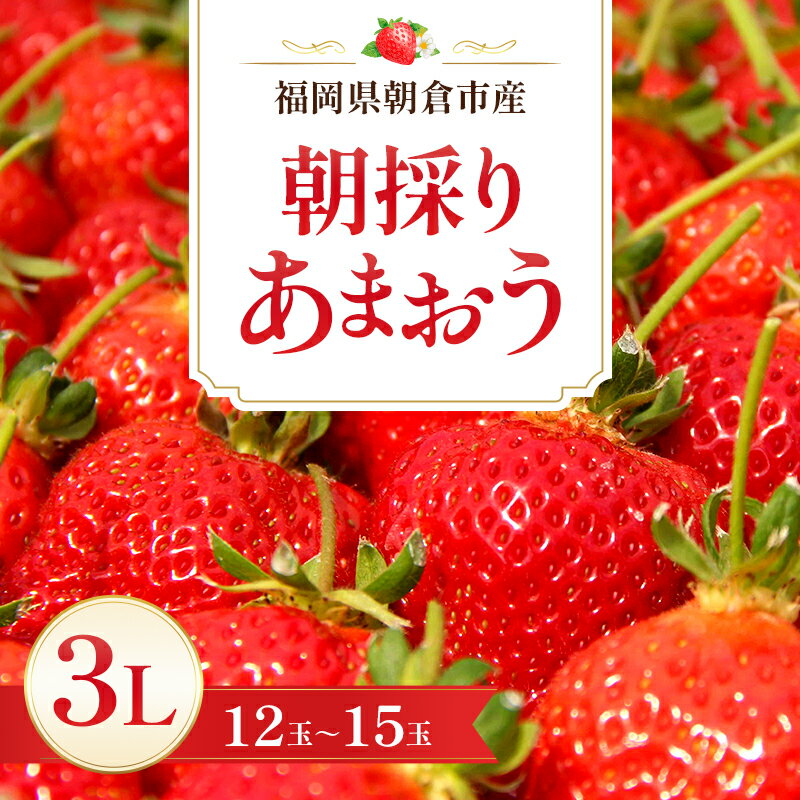 【ふるさと納税】いちご 朝倉市産 あまおう 3L 12～15玉 イチゴ 苺 果物 デザート ※配送不可：離島　お届け：2027年1月上旬～3月下旬