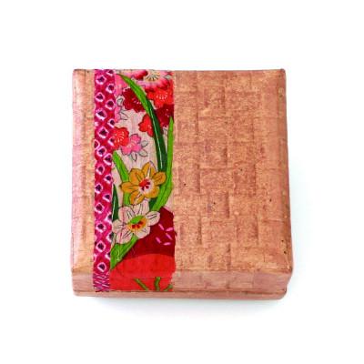 ふるさと納税 海南市 柿渋塗四つ目箱針箱サイズ柿渋布付