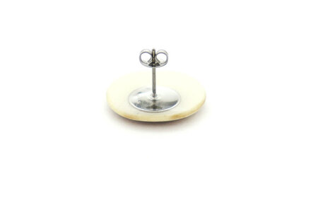 【美濃焼】 薄茶むら タイル ピアス 直径20mm 瑞浪市 / TILEmade タイル アクセサリー ハンドメイド [AZCD072]