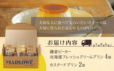 鎌倉ビーカー北海道フレッシュ（4個）とカスタード（2個）セット