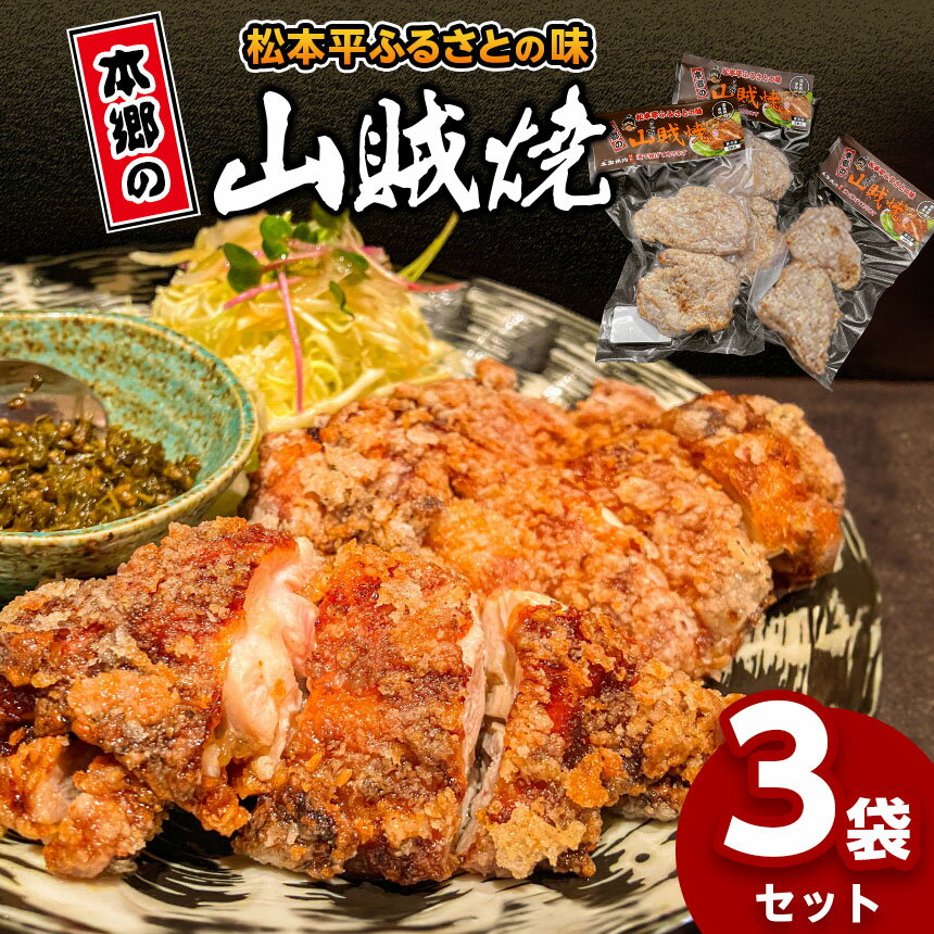 【ふるさと納税】松本　地元グルメ　山賊焼き真空パック　3袋セット｜ふるさと納税 松本市 名物 郷土料理 肉 冷凍 セット 鶏もも