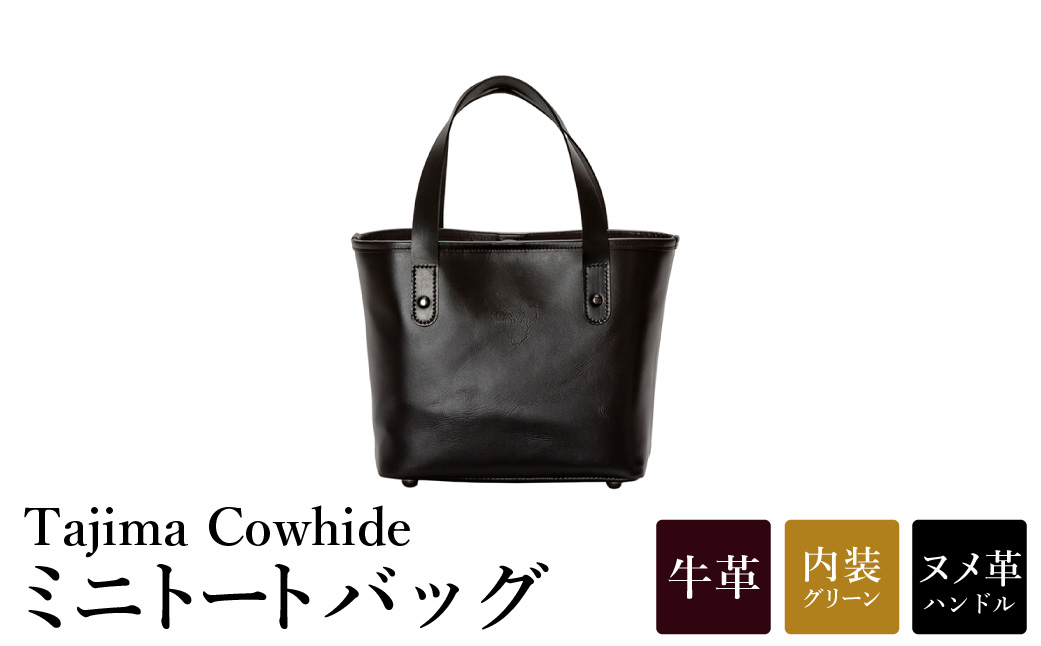 Tajima Cowhide ミニトートバッグ / 革バッグ ブラック メンズ レディース 軽量 約330g バッグ かばん カバン 鞄 黒 日本製 豊岡製 循環型ブランド タジマ カウハイド DLP