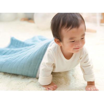 ふるさと納税 泉大津市 8重ガーゼケット (アッシュグリーン×ストライプ) ベビーサイズ　 |  | 01