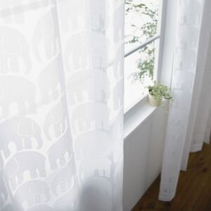 G179(エレファンティ) Finlayson ２柄から選べるレースカーテン 巾100×丈198cm(2枚組)/エレファンティ