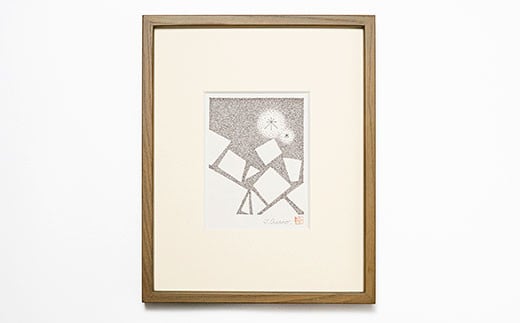 
87-01現代日本絵画　白いかけら「点描シリーズ」【アート 美術 インテリア 作品 絵画 日本絵画 装飾 プレゼント 芸術 限定 額縁 白】
