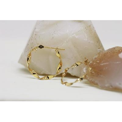 ふるさと納税 甲府市 K18 ねじり地金フープピアス 05419【s】 |  | 02