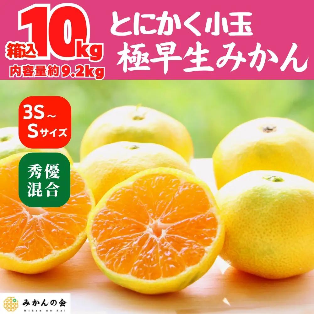 小玉みかん 極早生 箱込 10kg (内容量約 9.2kg)3S～Sサイズ混合 秀品 優品 混合 有田みかん 和歌山県産 【みかんの会】［2026年10月上旬頃より順次発送予定］