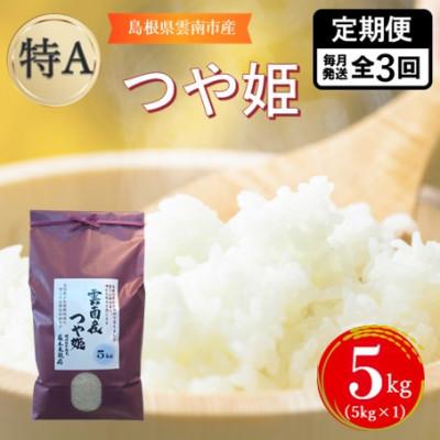 ふるさと納税 雲南市 【毎月定期便】島根県雲南市産つや姫　5kg(5kg×1)全3回