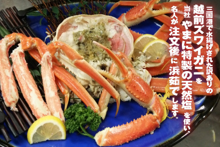 【先行予約】名人が茹でる 指折れ訳あり越前がに(大)1杯 やまに仕込み 地酒(丸岡城)付き【2025年3月発送分】[G-4302_03]