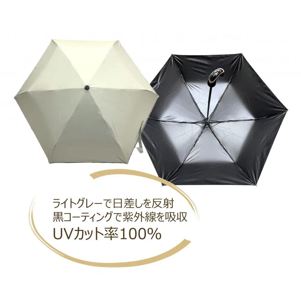 ［ふるさと納税］anon 日傘 曙塗り ライトグレー 紀州漆器アンブレラ 晴雨兼用傘 UVカット率100％ 折りたたみ傘 男女兼用デザイン
