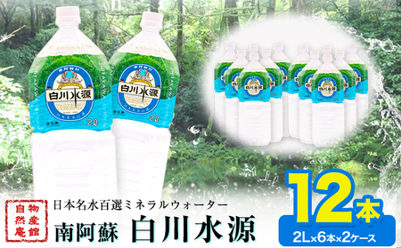 日本名水百選ミネラルウォーター「南阿蘇・白川水源」2L×6本入2ケース《30日以内に出荷予定(土日祝除く)》熊本県 南阿蘇村 物産館自然庵 水 ミネラルウォーター