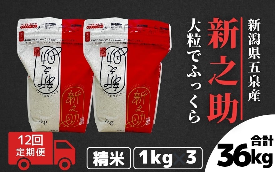 
            【令和7年産新米】 〈12回定期便〉新之助 精米 3kg (1kg×3袋) 新潟県 五泉市 有限会社ファームみなみの郷
          