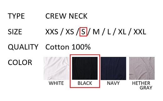 【Sサイズ】 EIJI T−SHIRT クルーネック ブラック _SM14-3  ｜ 服 Tシャツ ティーシャツ 国産 日本製 大阪府 阪南市