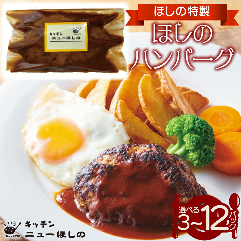 【ふるさと納税】キッチン ニューほしの ほしのハンバーグ(自家製デミソース付き)170g　×3～12パック【11100-2180・2189・2198】