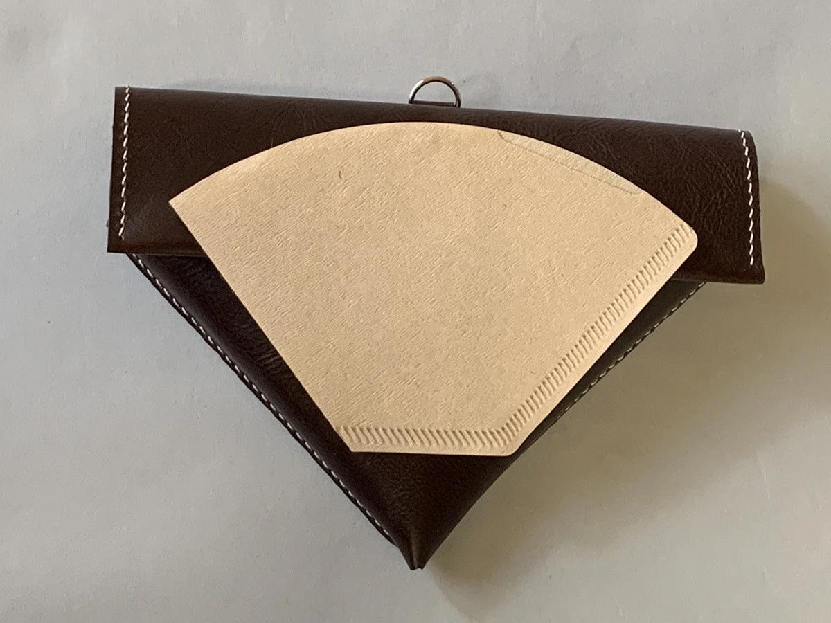 牛革プルアップレザー コーヒーブレイクセット (小) ダークブラウン フィルターケース マット コースター