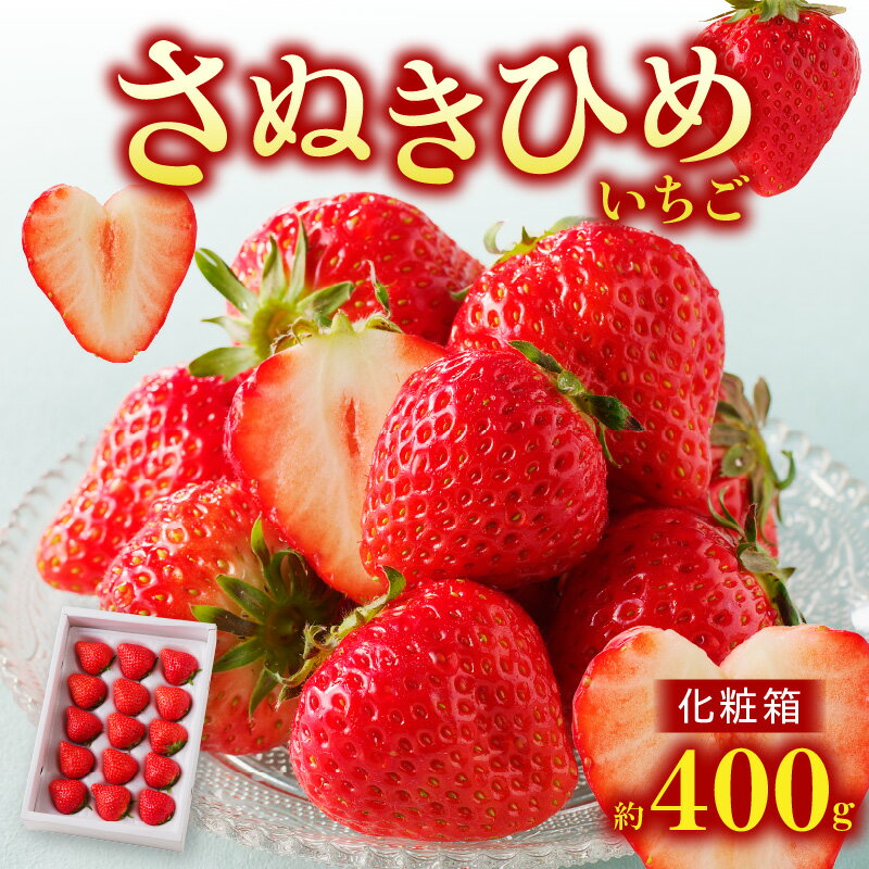 【ふるさと納税】さぬきひめいちご化粧箱 約400g【2026-1月上旬～2026-4月下旬配送】 | ギフト 贈り物 プレゼント 贈答 ご褒美 お祝い 内祝い 化粧箱入り 箱入り お取り寄せ デザート おやつ さぬきひめ 国産 果物 フルーツ 野菜 果実的野菜 果汁 グルメ 高松市産