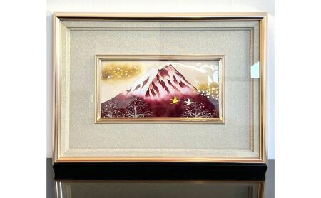 七宝額絵《飛翔文様富士》額絵 絵 絵画 額装 インテリア 装飾品 工芸 工芸品 伝統工芸 伝統 七宝 七宝焼き しっぽうやき 焼き物 芸術 芸術品 作品 芸術作品 工芸作品 受注生産 職人 職人技 富