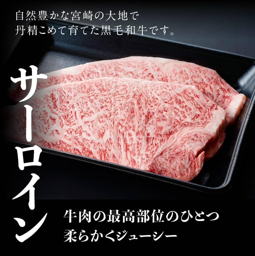 宮崎県産黒毛和牛サーロインステーキ 肉 牛 牛肉 宮崎牛 牛肉ステーキ 宮崎県産牛肉 記念日牛肉 送料無料牛肉 [D0623]