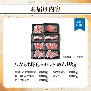 八女もち豚色々セット 計約1.9キロ 072-205
